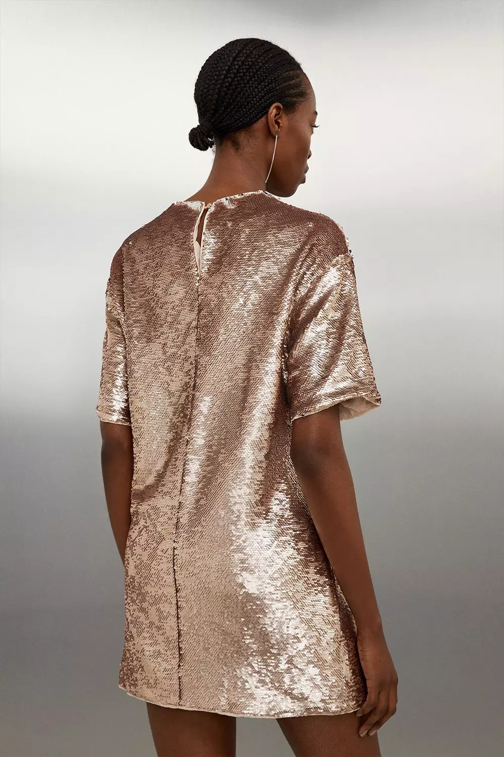 Sequin oversized cheap t shirt dress